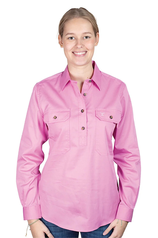 Just Country Womens Jahna Half Button Country Workshirt