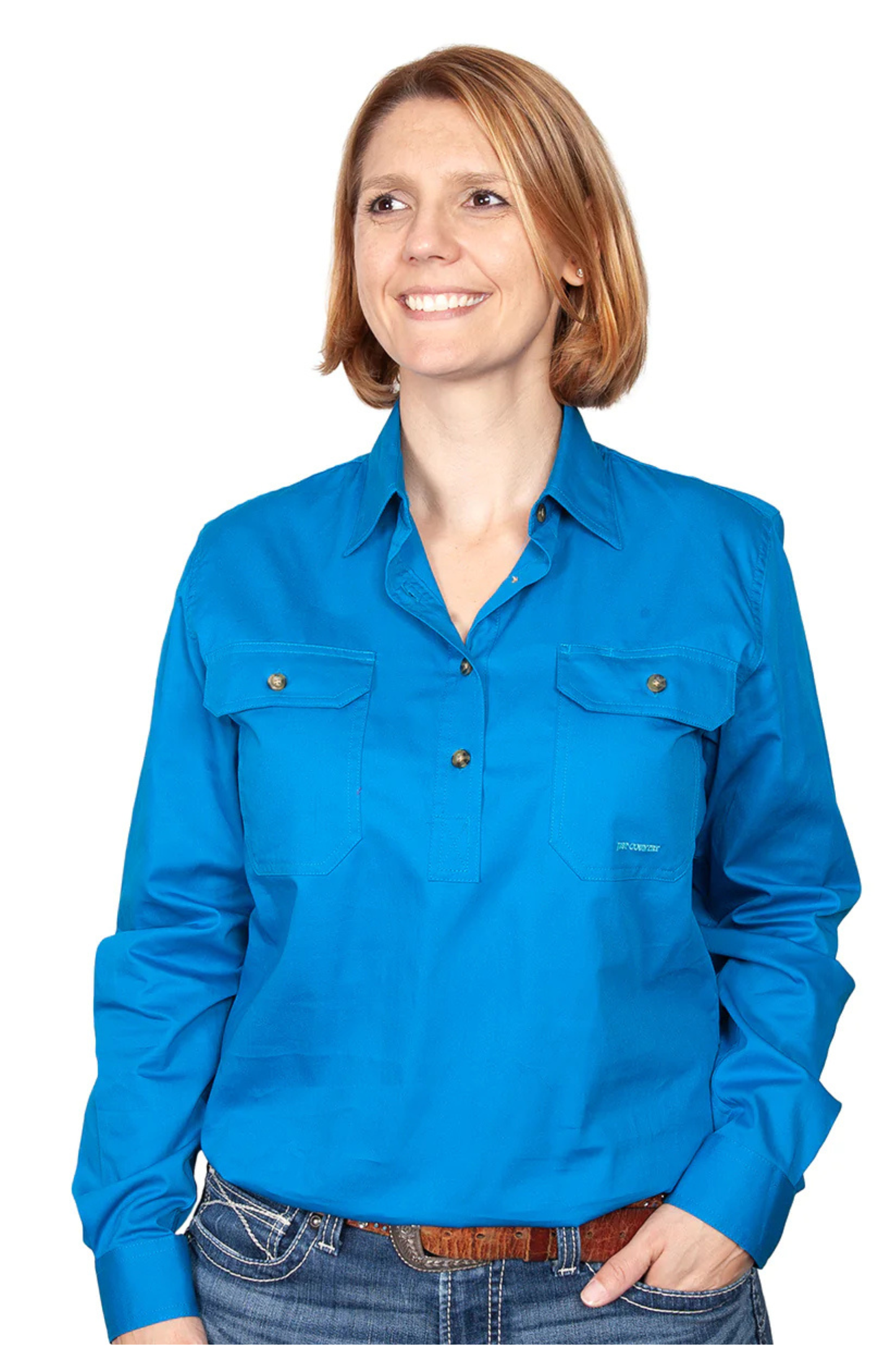Just Country Womens Jahna Half Button Country Workshirt