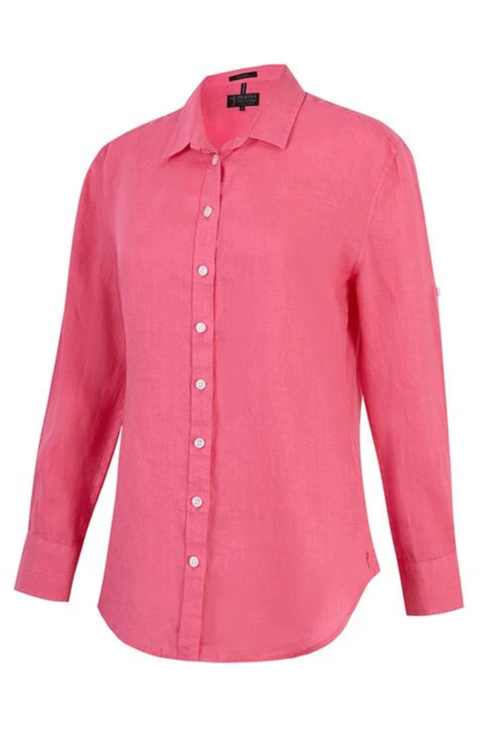 Pilbara Womens Florence Classic Linen Swiss Tab Long Sleeve Shirt