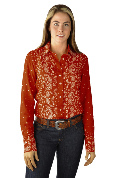 WRANGLER WOMENS CARLISE PRINT LONG SLEEVE SHIRT