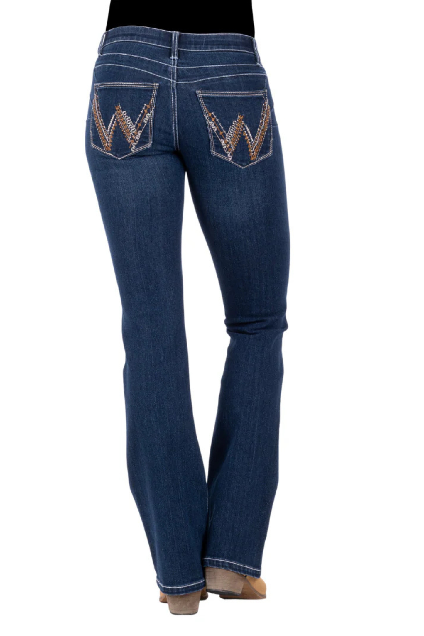 WRANGLER WOMENS AMELIA Q-BABY BOOTY UP JEANS 34 INCH LEG