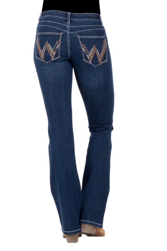 WRANGLER WOMENS AMELIA Q-BABY BOOTY UP JEANS 34 INCH LEG