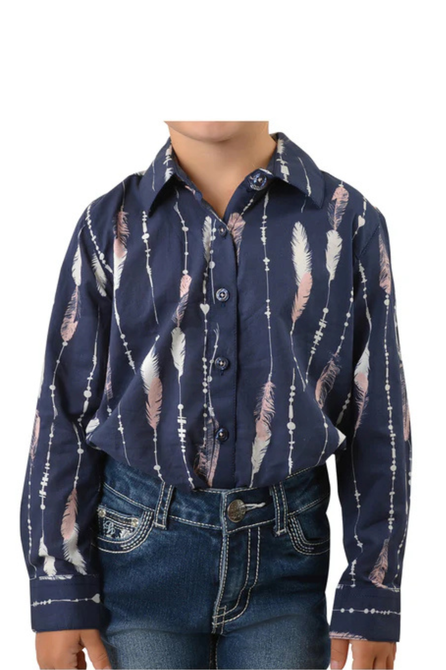 PURE WESTERN GIRLS ALEEN PRINT LONG SLEEVE SHIRT
