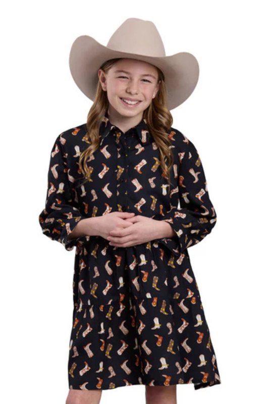 Roper Girls Five Star Collection Long Sleeve Dress