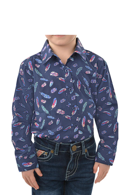 PURE WESTERN GIRLS HARLENE PRINT LONG SLEEVE SHIRT