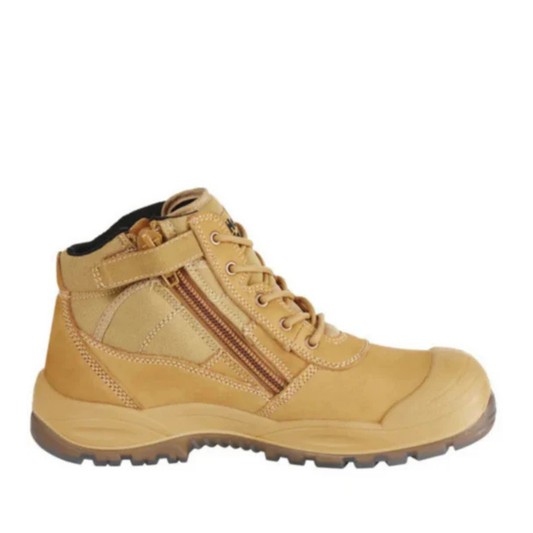 Hard Yakka Utility Zip Sided Steel Toe Safety Boot Wheat