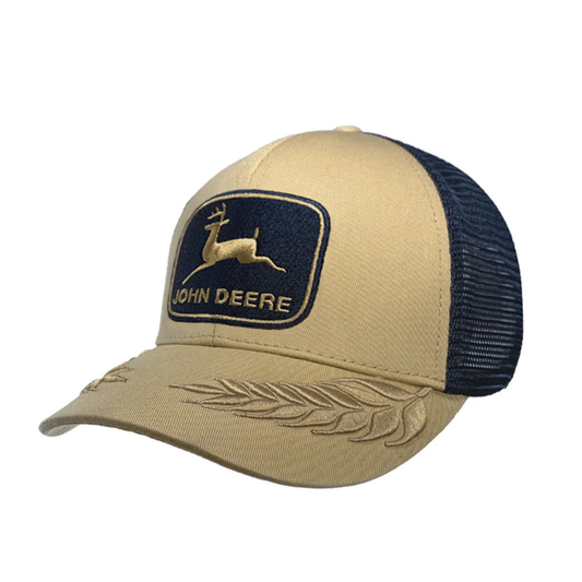 John Deere Adult Twill Mesh Trucker Cap with 3D Logo