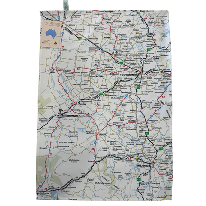 Australian Made Millmerran Local Map Tea Towel