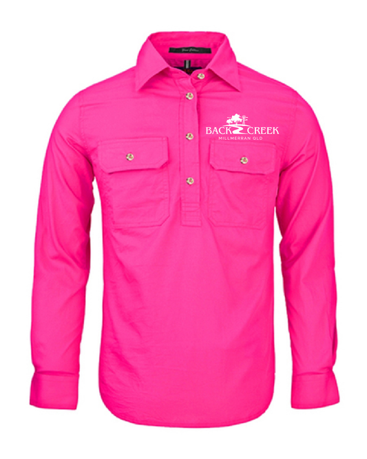 Back Creek Womens Closed Front Long Sleeve Shirt