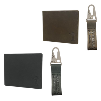 Pilbara Leather Mens Wallet & Leather Keychain Gift Pack