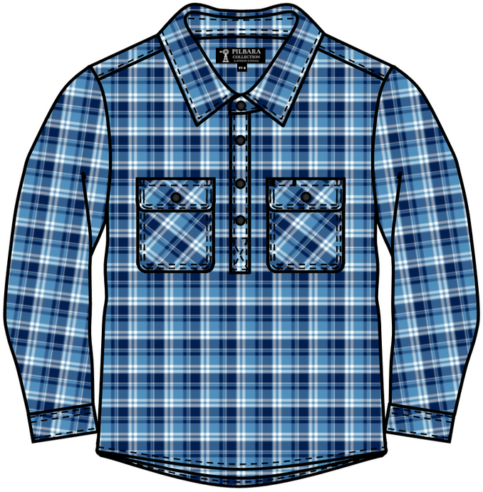 Pilbara Kids Flannelette Closed Front Shirt