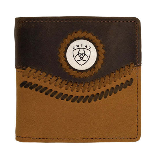 Ariat Mens Bi-Fold Wallet Two Toned Accents