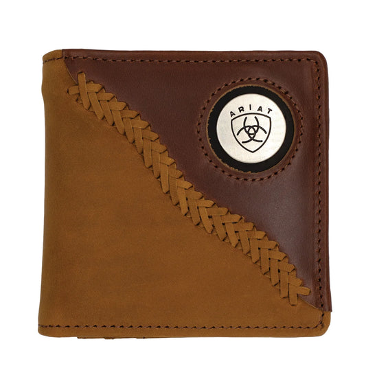 Ariat Mens Bi-Fold Wallet Two Toned Stitched