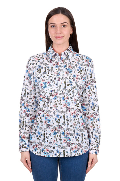 Hard Slog Womens Alice 1/2 Placket Long Sleeve Shirt