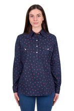 Load image into Gallery viewer, Hard Slog Womens Cherry 1/2 Placket Long Sleeve Shirt