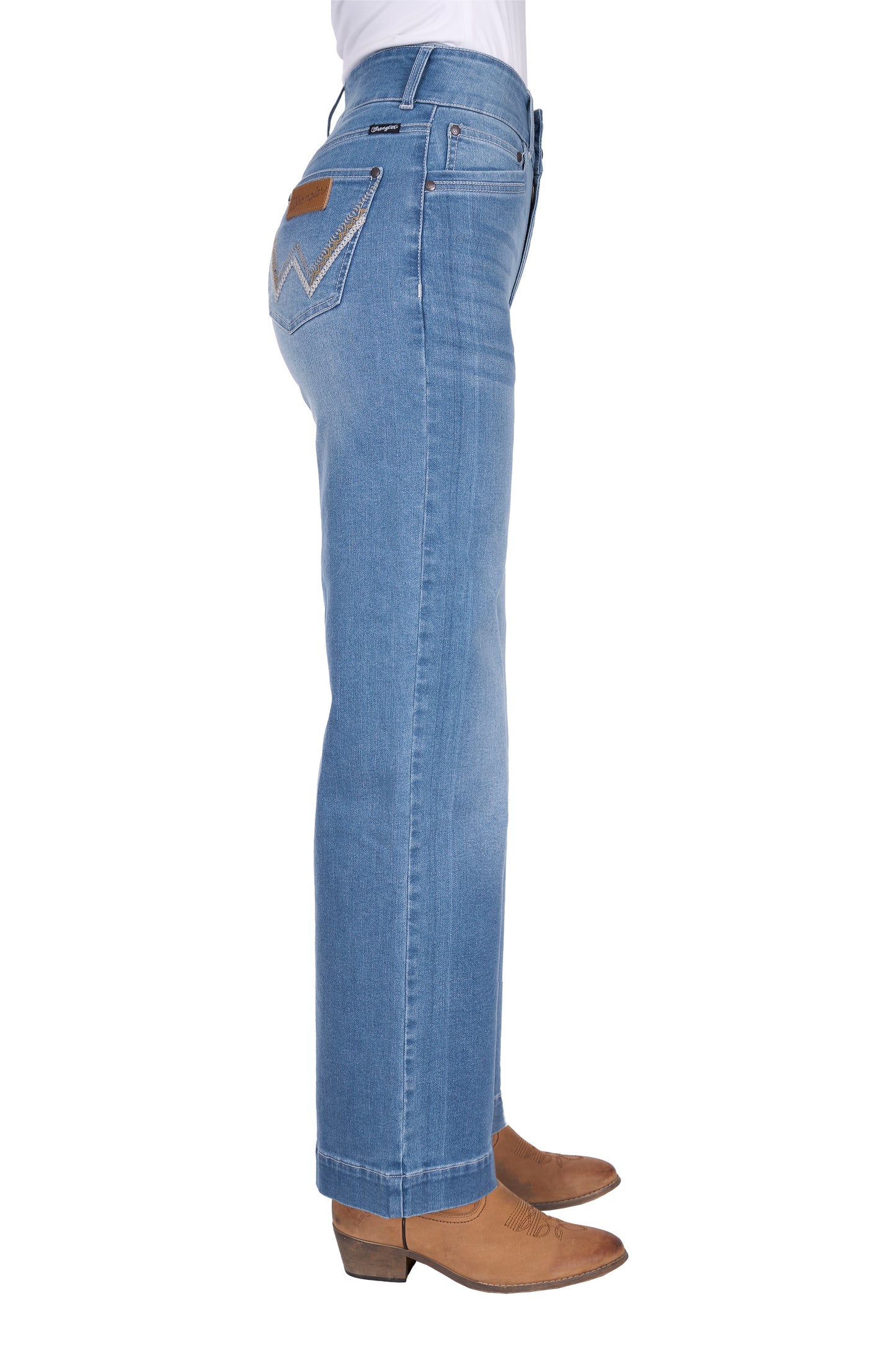 Wrangler Womens Chloe Hi Rise Wide Leg Jeans 30 Inch Leg