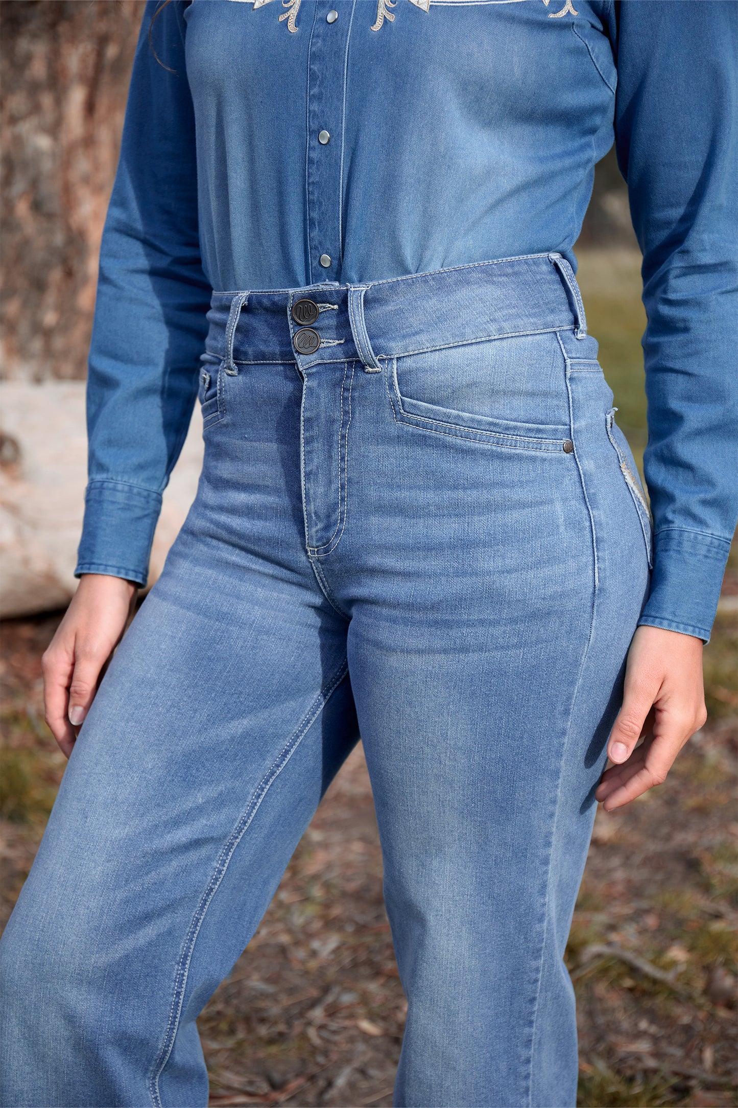 Wrangler Womens Chloe Hi Rise Wide Leg Jeans 30 Inch Leg