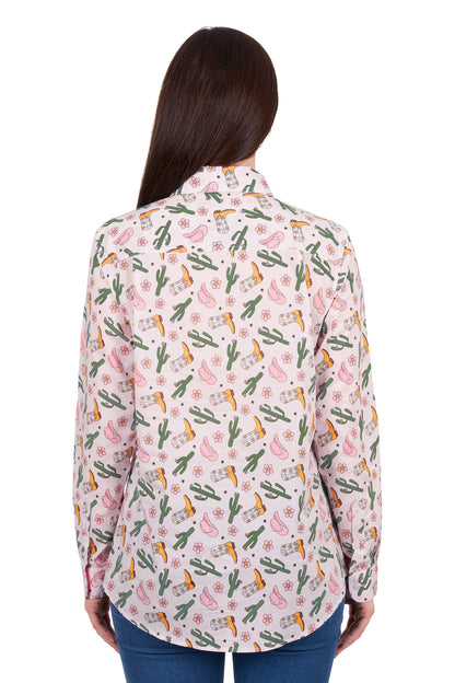 Hard Slog Womens Cleo 1/2 Placket Long Sleeve Shirt