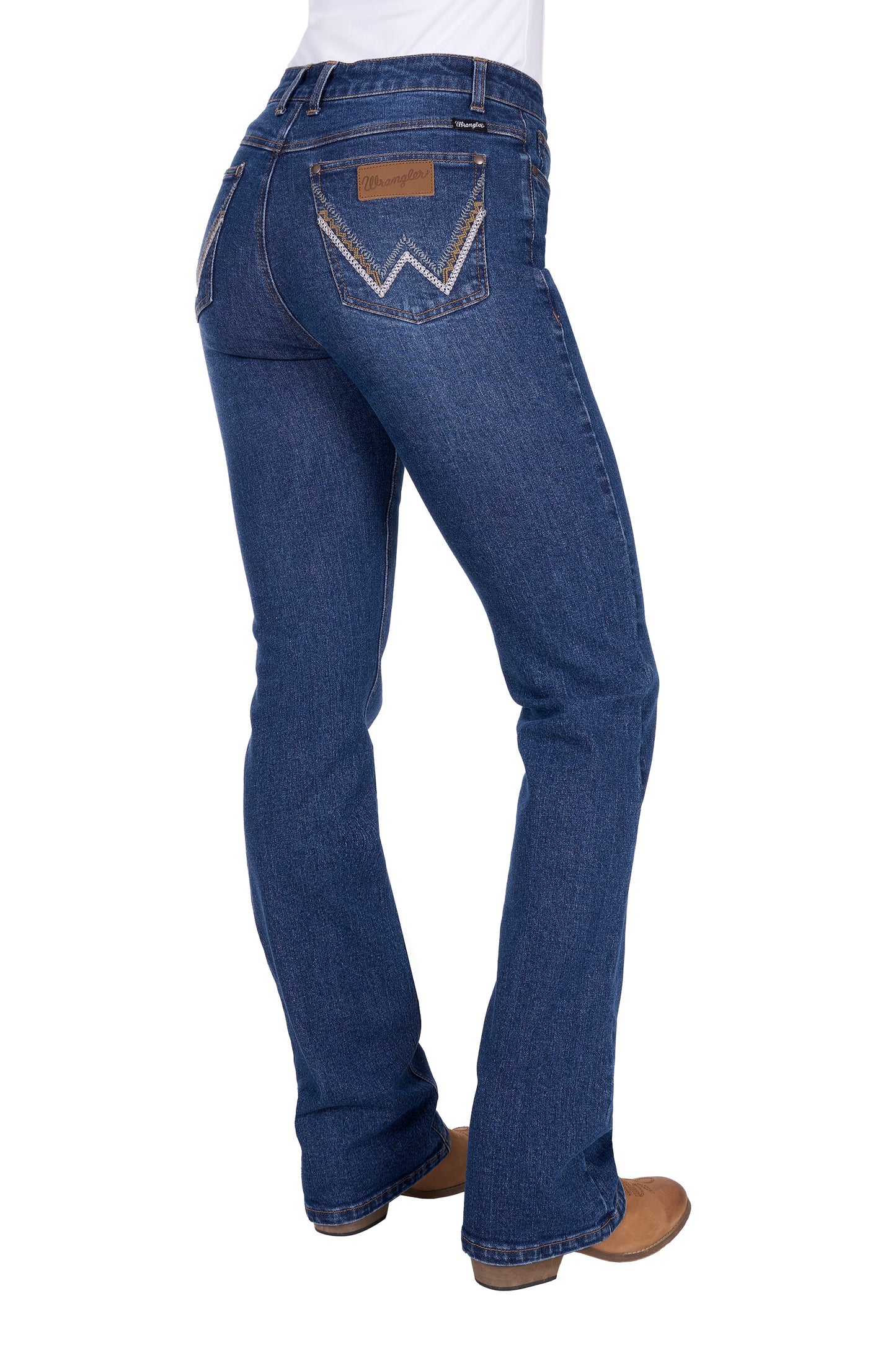 Wrangler Womens Laura Hi Rise Bootcut Jeans 34 Inch Leg