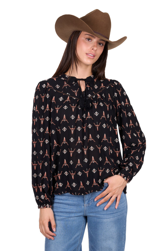 Wranger Womens Lucille Long Sleeve Blouse