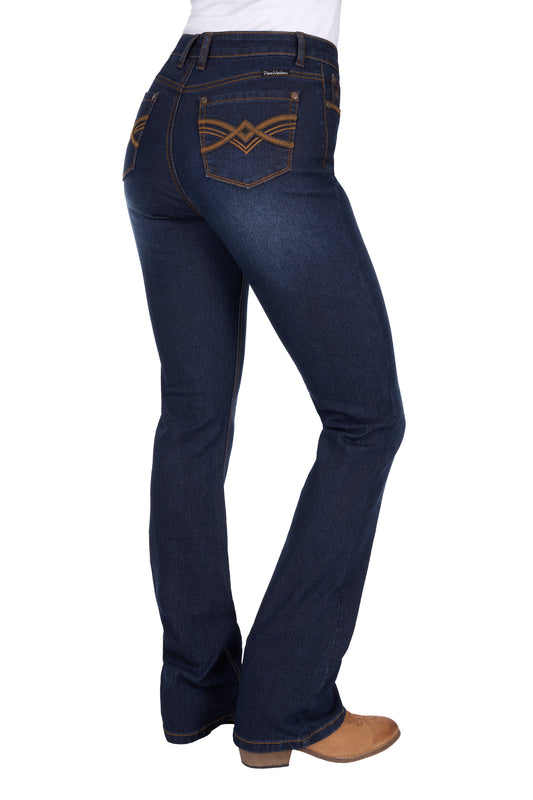 Pure Western Womens Nova Hi Rise Boot Cut Jeans 34 Inch Leg