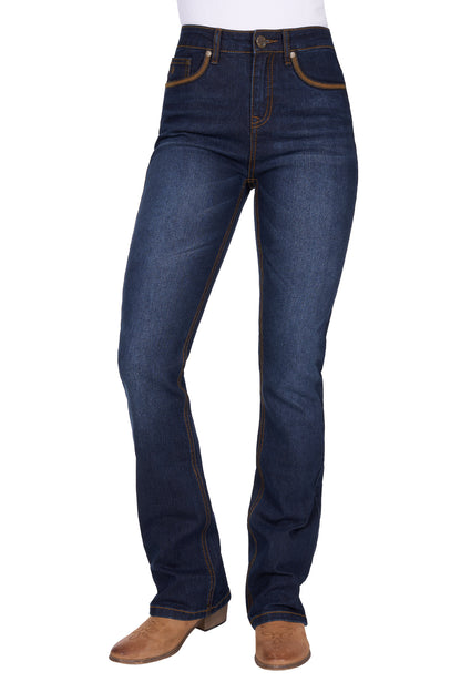 Pure Western Womens Nova Hi Rise Boot Cut Jeans 34 Inch Leg