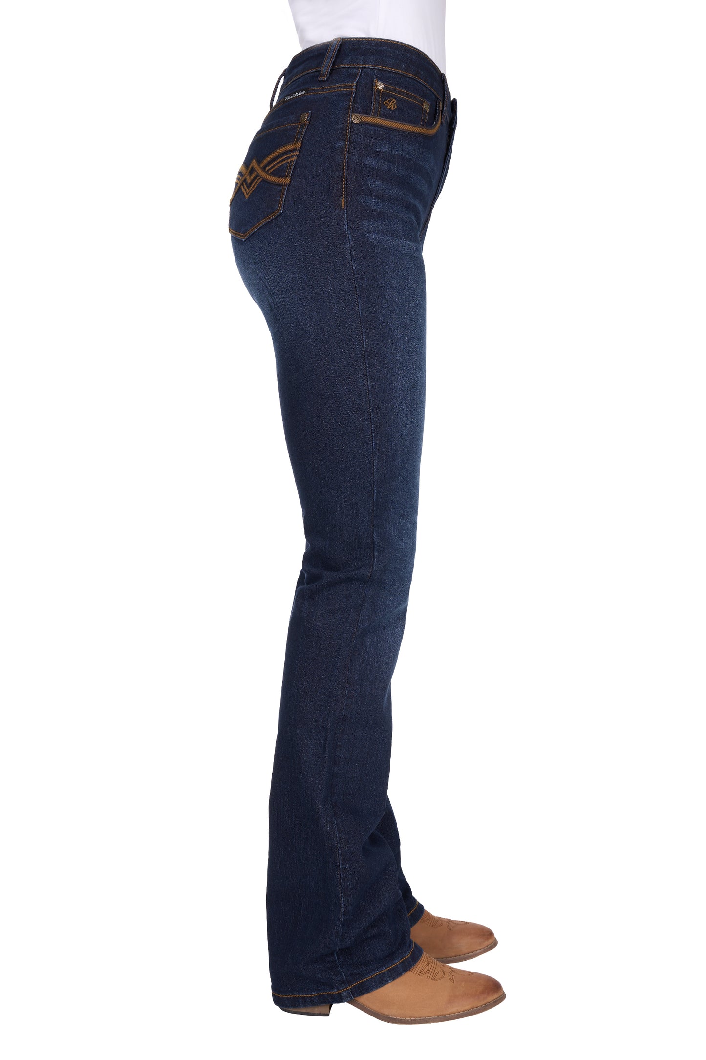 Pure Western Womens Nova Hi Rise Boot Cut Jeans 34 Inch Leg