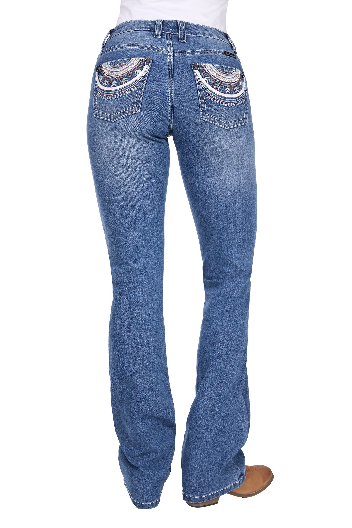 Pure Western Womens Pat Relaxed Rider Jeans 36 Inch Leg