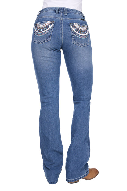 Pure Western Womens Pat Relaxed Rider Jeans 36 Inch Leg