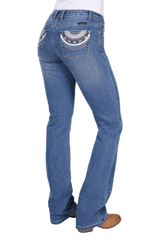 Pure Western Womens Pat Relaxed Rider Jeans 36 Inch Leg