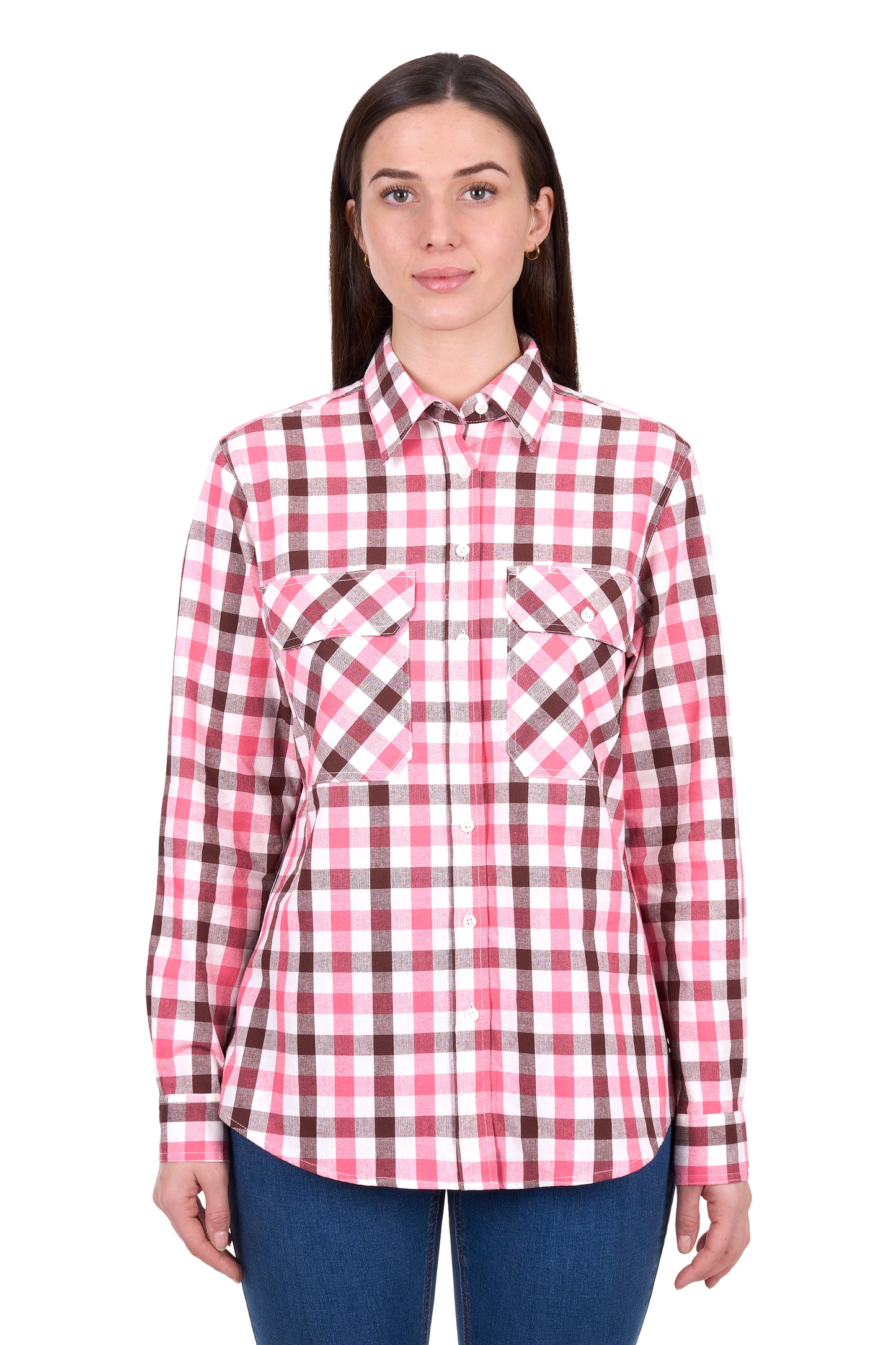 Hard Slog Womens Rachel Full Placket Long Sleeve Shirt