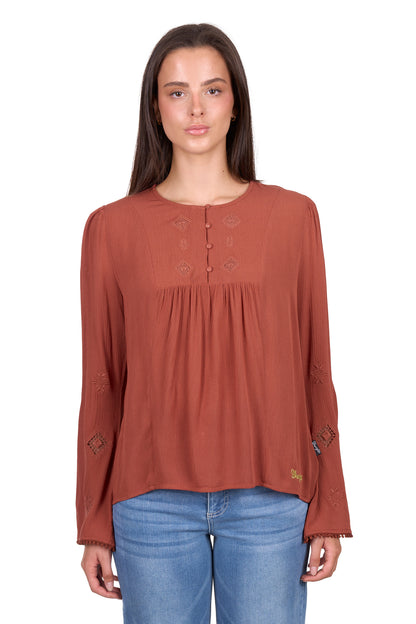 Wrangler Womens Roxana Long Sleeve Blouse