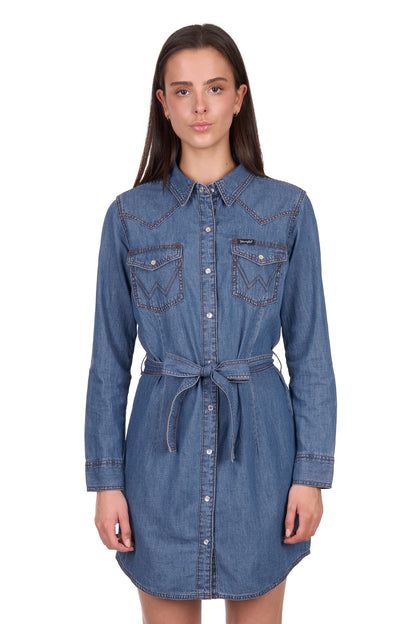 Wrangler Womens Wendy Long Sleeve Dress