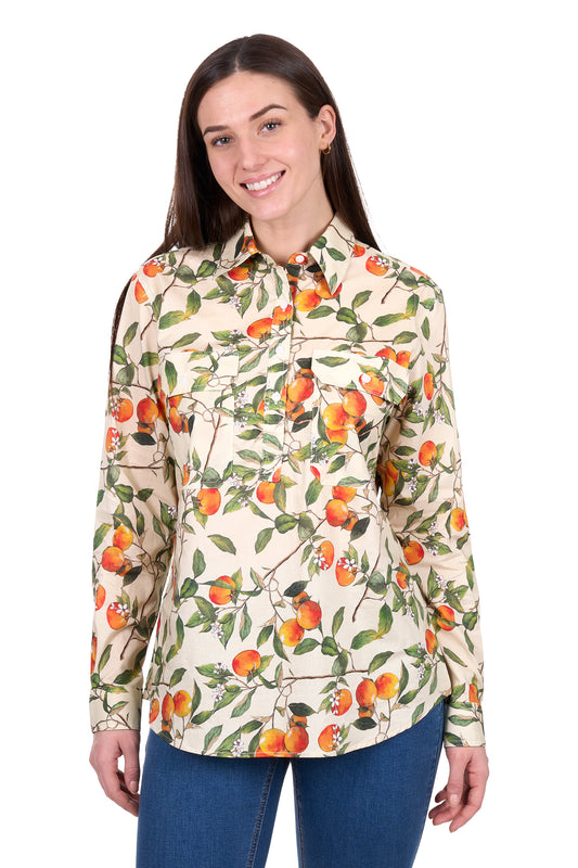 Hard Slog Womens Zia 1/2 Placket Long Sleeve Shirt