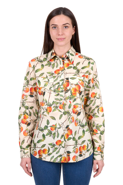Hard Slog Womens Zia 1/2 Placket Long Sleeve Shirt