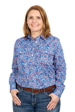 Load image into Gallery viewer, JC WOMENS GEORGIE HALF BUTTON PRINT WORKSHIRT