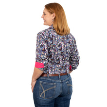 Load image into Gallery viewer, JC WOMENS GEORGIE HALF BUTTON PRINT WORKSHIRT