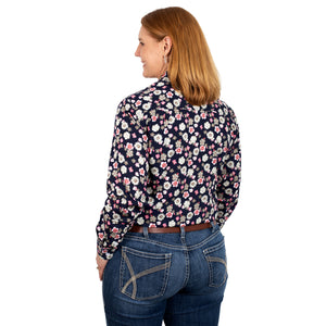 JUST COUNTRY WOMENS ABBEY FULL BUTTON PRINT WORKSHIRT