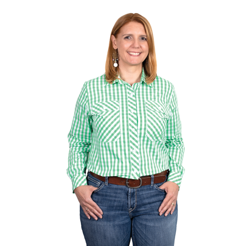 JUST COUNTRY WOMENS ABBEY FULL BUTTON PRINT WORKSHIRT