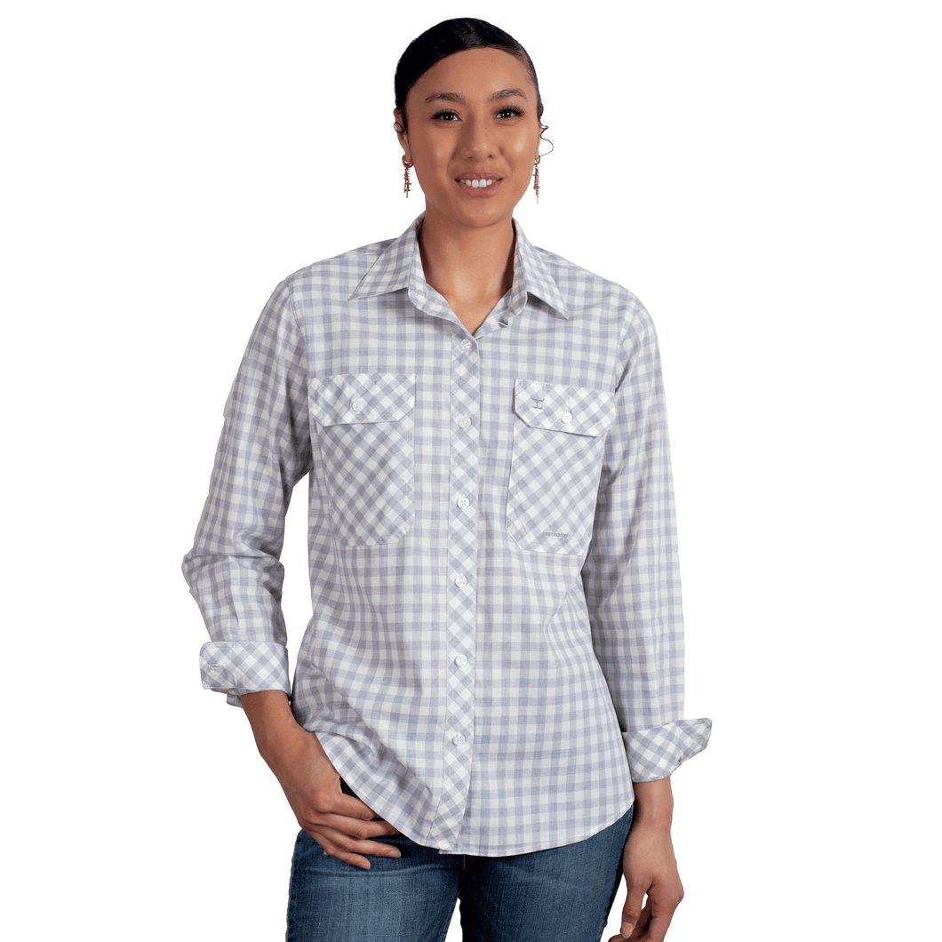 Just Country Womens Abbey Full Button Print Workshirt