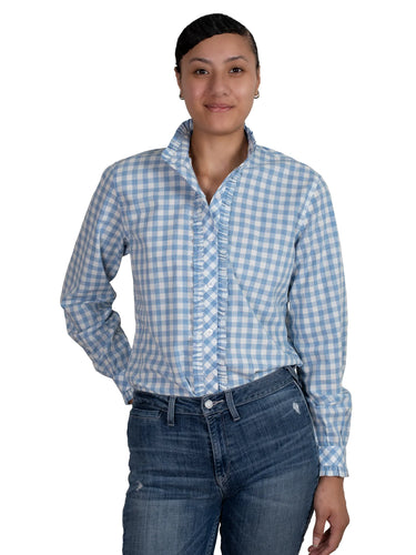 Just Country Womens Abbey Frills Full Button Print Workshirt