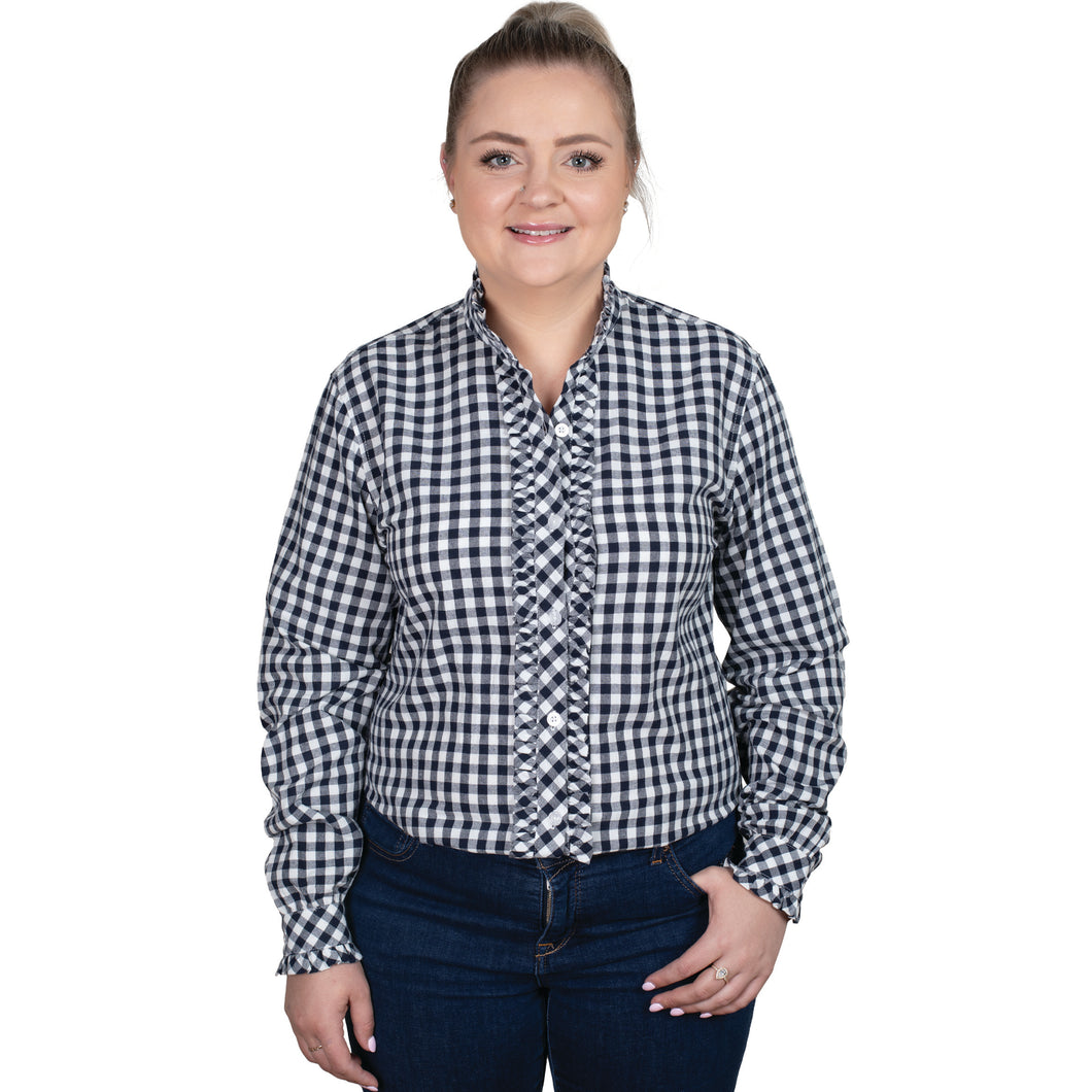 Just Country Womens Abbey Frills Full Button Print Country Work Shirt