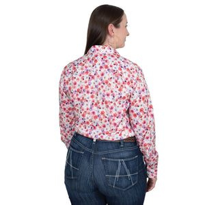 Just Country Womens Abbey Full Button Print Workshirt