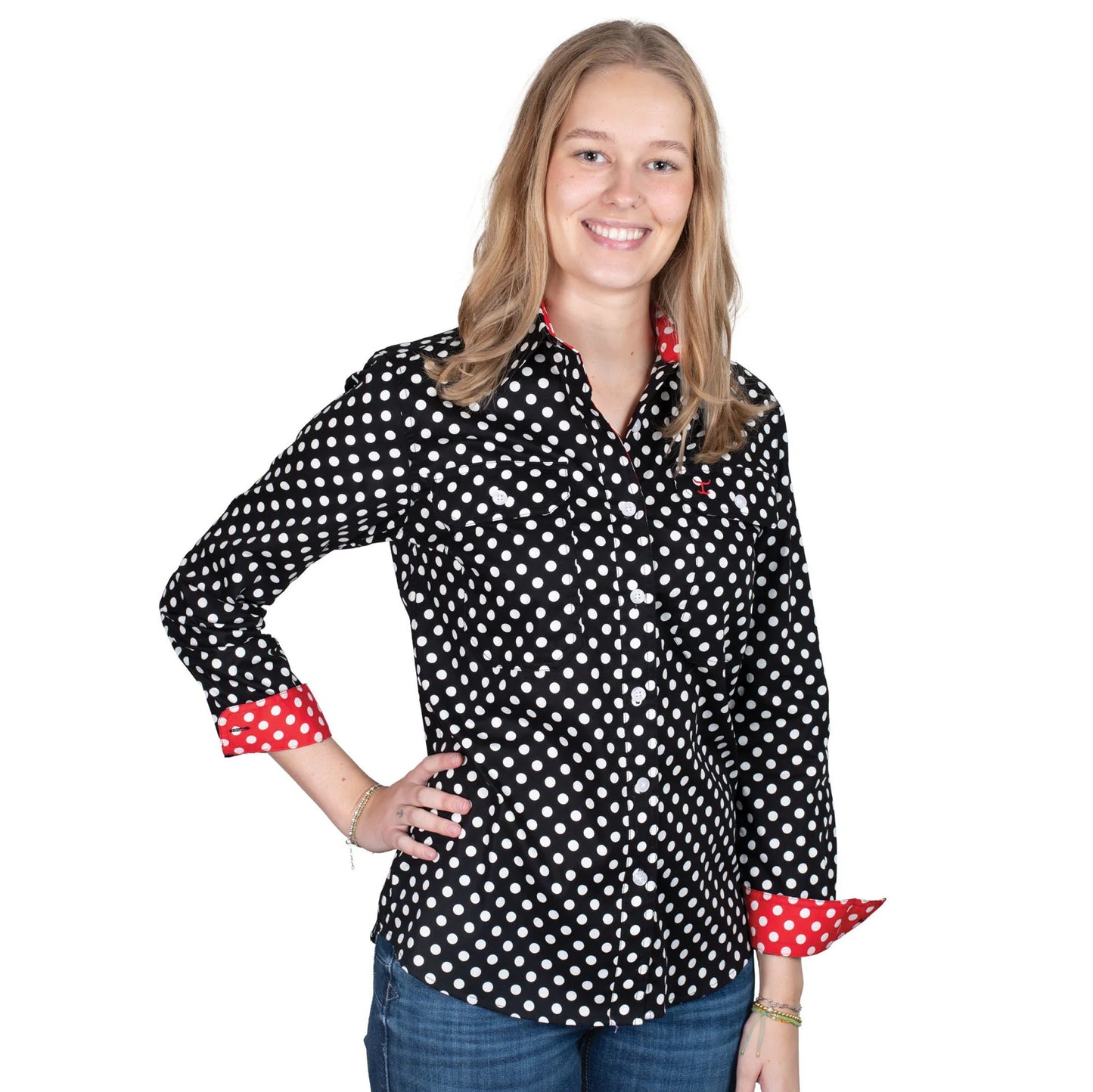 Just Country Womens Abbey Full Button Print Workshirt
