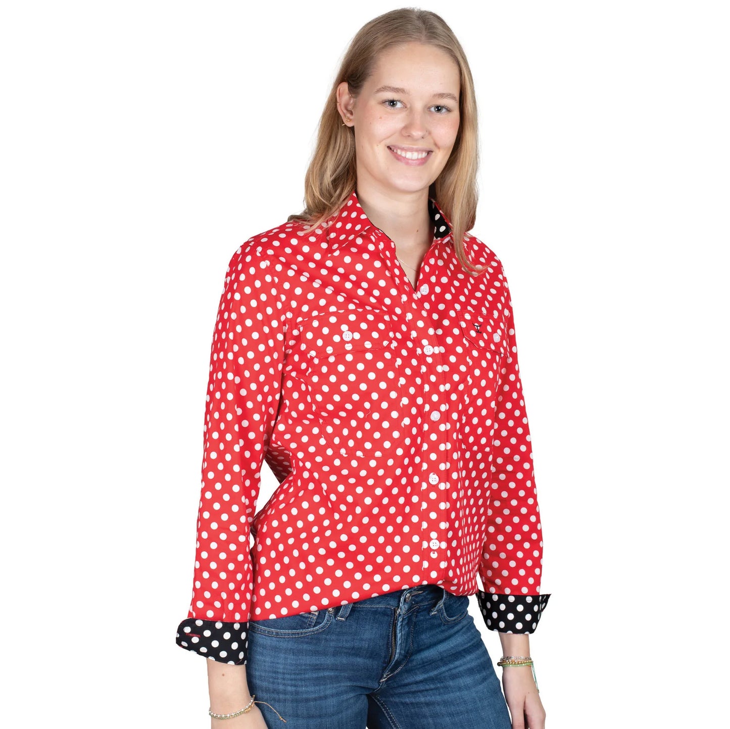 Just Country Womens Abbey Fulll Button Print Workshirt