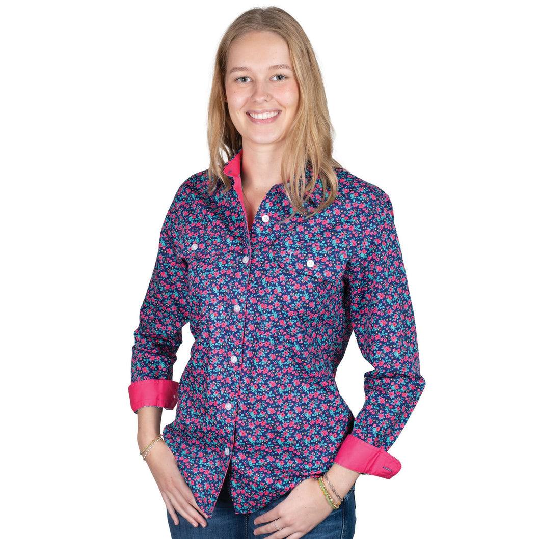 Just Country Womens Abbey Full Button Print Country Workshirt