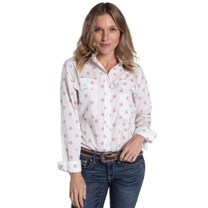 Just Country Womens Abbey Full Button Print Country Workshirt