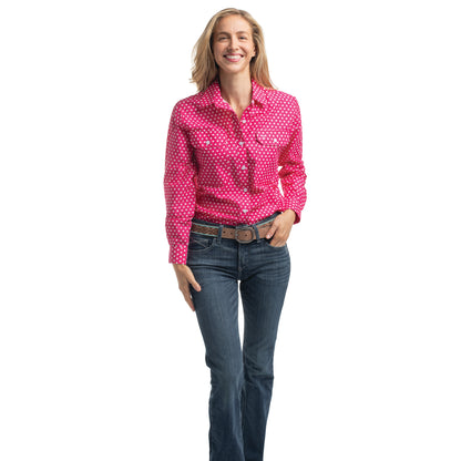 Just Country Womens Abbey Full Button Print Country Workshirt