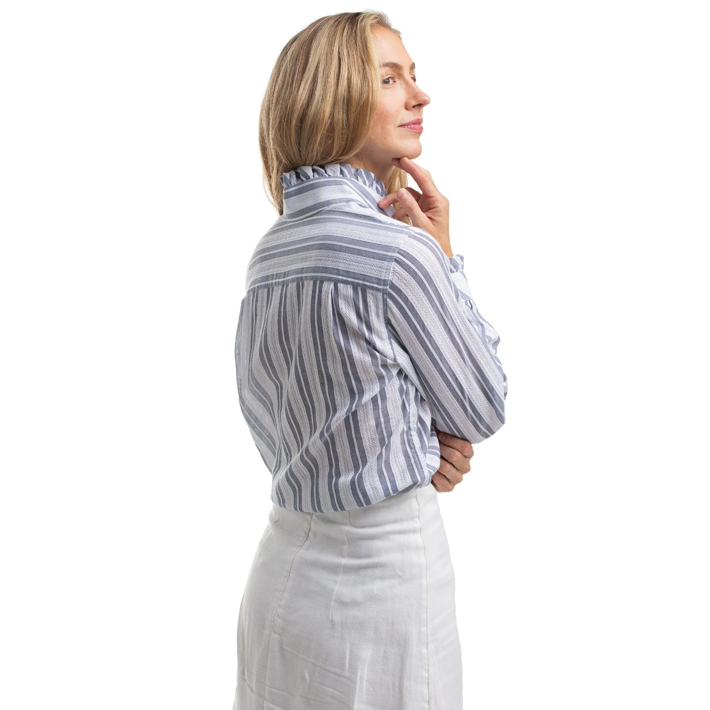 Just Country Abbey Frills Full Button Print Country Workshirt