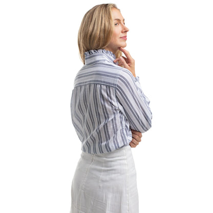 Just Country Abbey Frills Full Button Print Country Workshirt